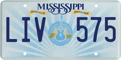 MS license plate LIV575