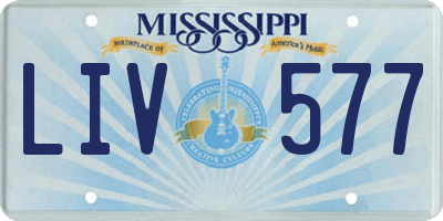 MS license plate LIV577