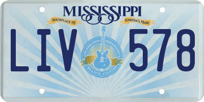 MS license plate LIV578