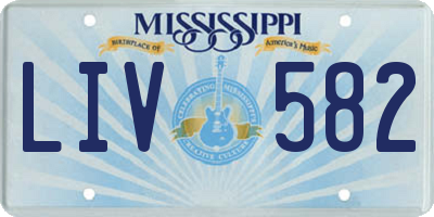 MS license plate LIV582