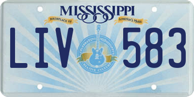 MS license plate LIV583