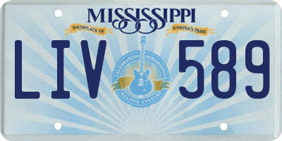 MS license plate LIV589