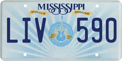 MS license plate LIV590