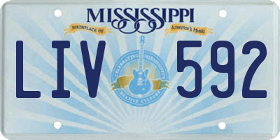 MS license plate LIV592