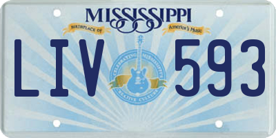 MS license plate LIV593
