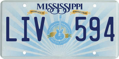 MS license plate LIV594