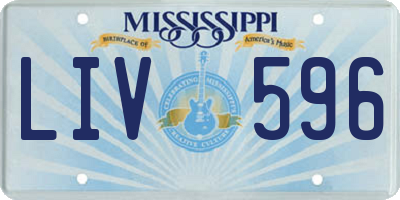 MS license plate LIV596