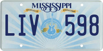 MS license plate LIV598
