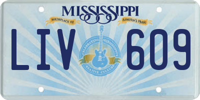 MS license plate LIV609