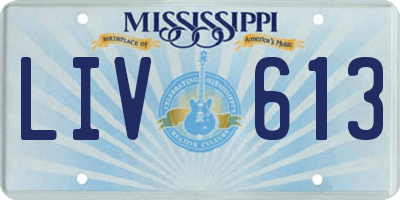 MS license plate LIV613