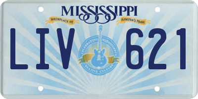 MS license plate LIV621
