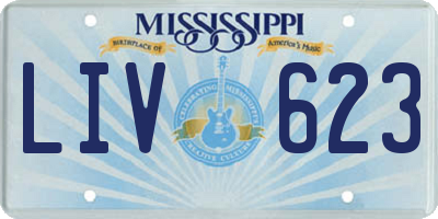MS license plate LIV623