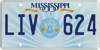 MS license plate LIV624