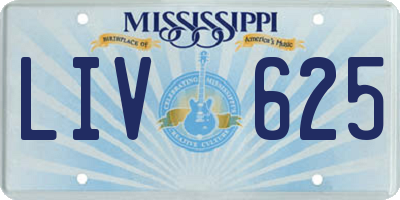 MS license plate LIV625