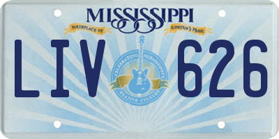 MS license plate LIV626