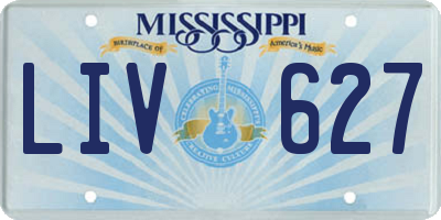 MS license plate LIV627