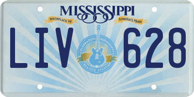 MS license plate LIV628
