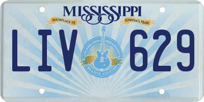 MS license plate LIV629