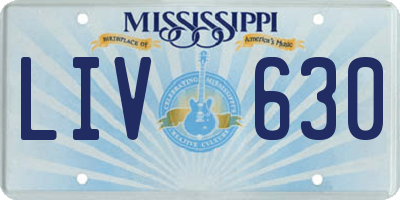 MS license plate LIV630