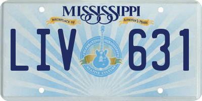 MS license plate LIV631