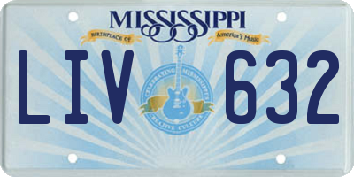 MS license plate LIV632