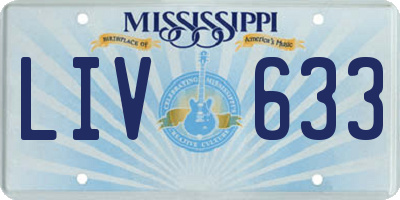 MS license plate LIV633