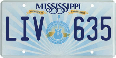 MS license plate LIV635