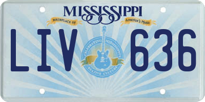 MS license plate LIV636