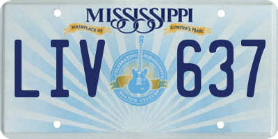 MS license plate LIV637