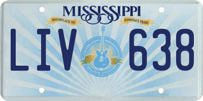 MS license plate LIV638