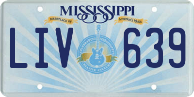 MS license plate LIV639