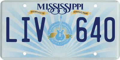 MS license plate LIV640