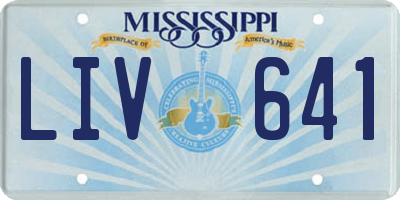MS license plate LIV641