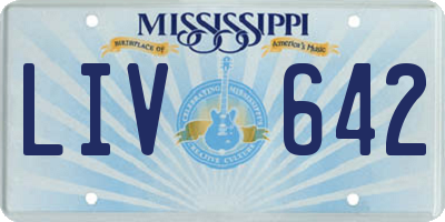 MS license plate LIV642