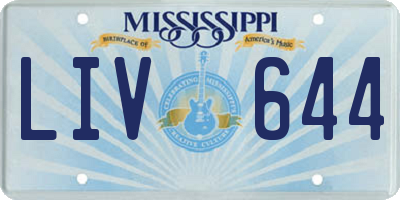 MS license plate LIV644