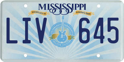 MS license plate LIV645
