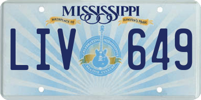 MS license plate LIV649