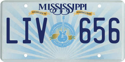 MS license plate LIV656