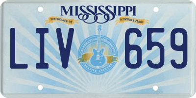 MS license plate LIV659