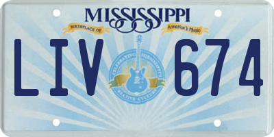 MS license plate LIV674
