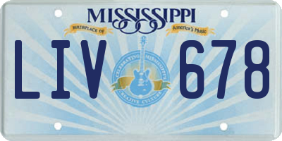 MS license plate LIV678
