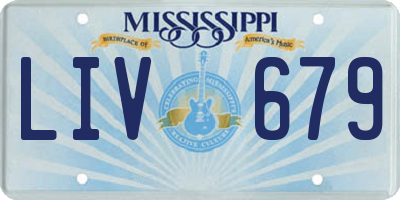 MS license plate LIV679
