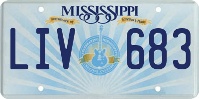 MS license plate LIV683