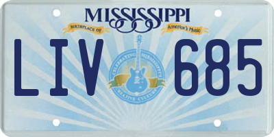 MS license plate LIV685