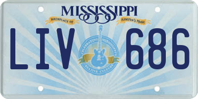 MS license plate LIV686