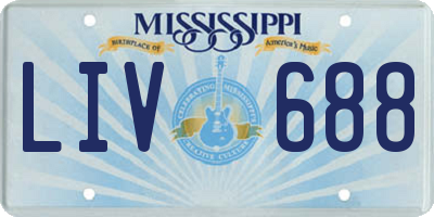 MS license plate LIV688