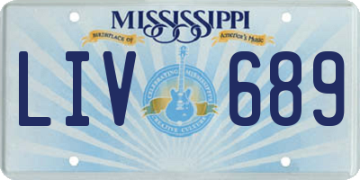 MS license plate LIV689