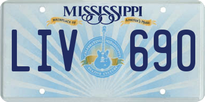 MS license plate LIV690