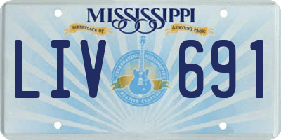 MS license plate LIV691