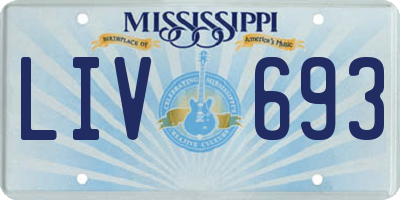 MS license plate LIV693